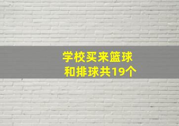 学校买来篮球和排球共19个