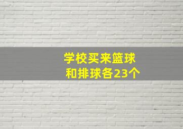 学校买来篮球和排球各23个