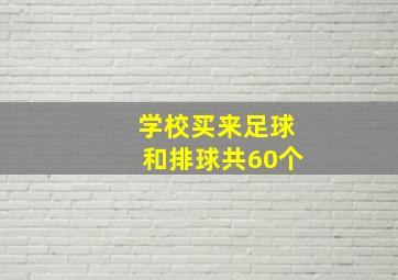 学校买来足球和排球共60个