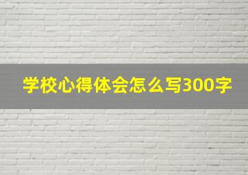 学校心得体会怎么写300字