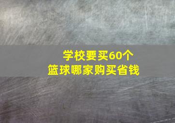 学校要买60个篮球哪家购买省钱