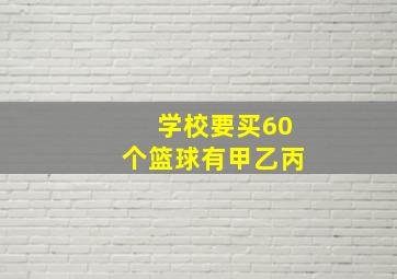 学校要买60个篮球有甲乙丙