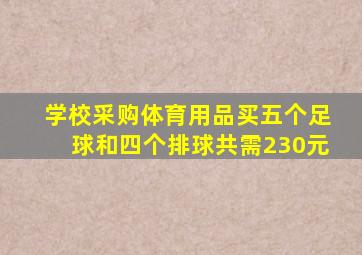 学校采购体育用品买五个足球和四个排球共需230元