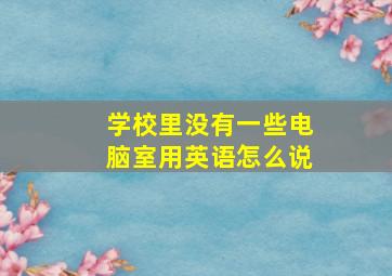 学校里没有一些电脑室用英语怎么说