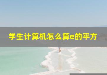 学生计算机怎么算e的平方