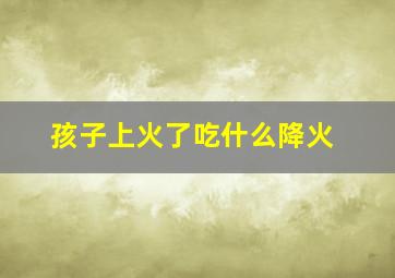 孩子上火了吃什么降火