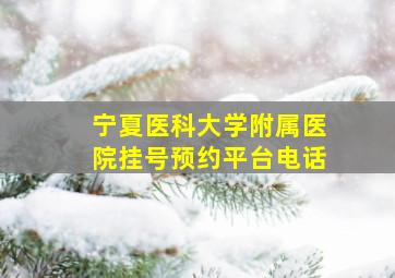 宁夏医科大学附属医院挂号预约平台电话