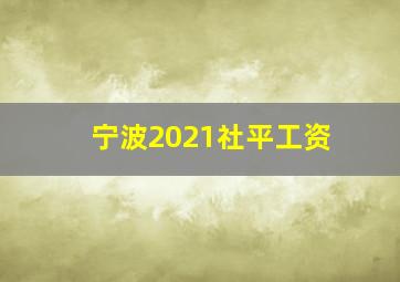 宁波2021社平工资