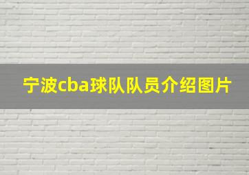 宁波cba球队队员介绍图片