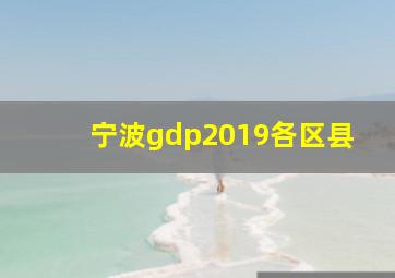 宁波gdp2019各区县