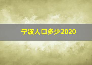 宁波人口多少2020