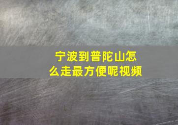 宁波到普陀山怎么走最方便呢视频