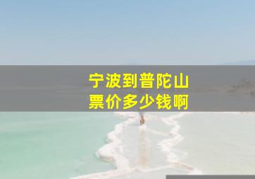 宁波到普陀山票价多少钱啊