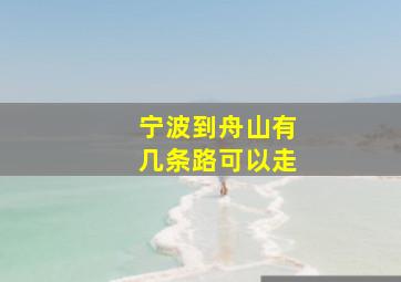 宁波到舟山有几条路可以走