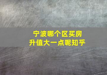 宁波哪个区买房升值大一点呢知乎