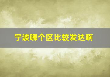 宁波哪个区比较发达啊