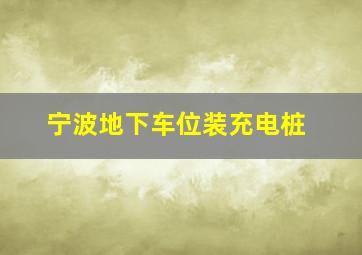 宁波地下车位装充电桩