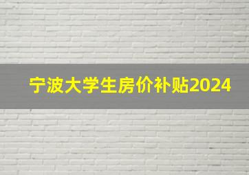 宁波大学生房价补贴2024