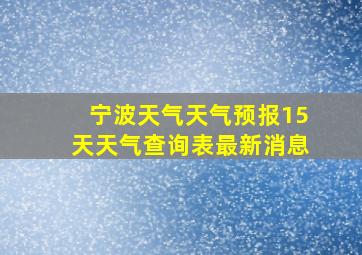 宁波天气天气预报15天天气查询表最新消息