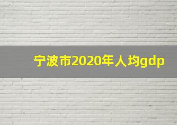 宁波市2020年人均gdp