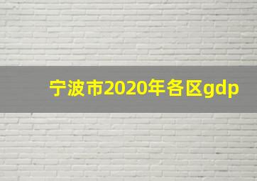 宁波市2020年各区gdp