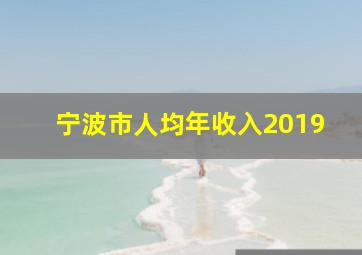 宁波市人均年收入2019