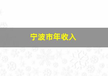 宁波市年收入