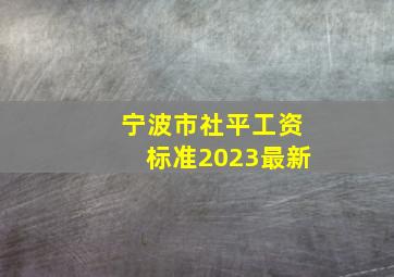 宁波市社平工资标准2023最新