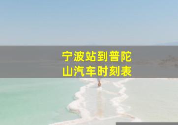 宁波站到普陀山汽车时刻表