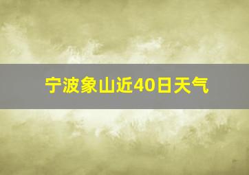 宁波象山近40日天气