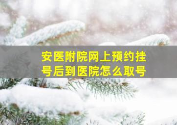 安医附院网上预约挂号后到医院怎么取号