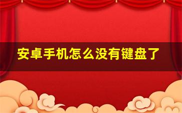 安卓手机怎么没有键盘了