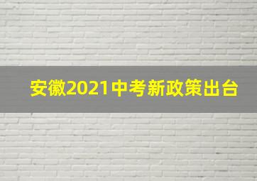 安徽2021中考新政策出台