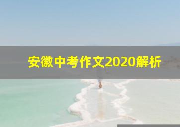 安徽中考作文2020解析