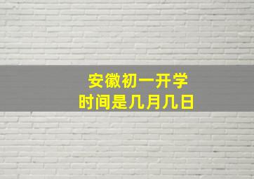 安徽初一开学时间是几月几日