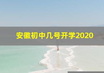 安徽初中几号开学2020