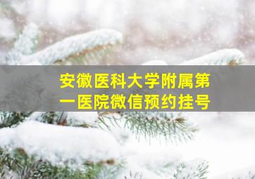 安徽医科大学附属第一医院微信预约挂号