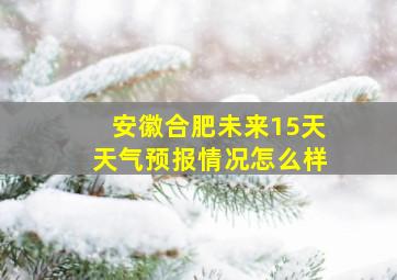 安徽合肥未来15天天气预报情况怎么样