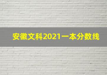 安徽文科2021一本分数线