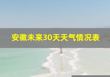 安徽未来30天天气情况表