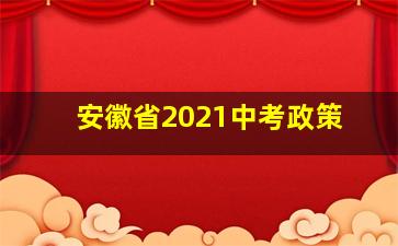 安徽省2021中考政策