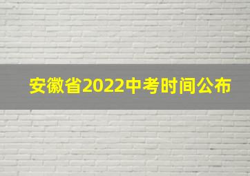 安徽省2022中考时间公布