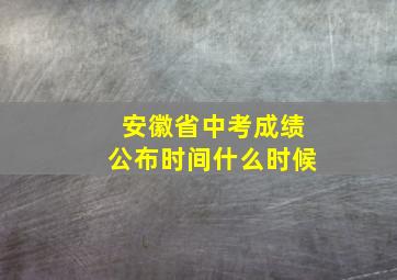 安徽省中考成绩公布时间什么时候