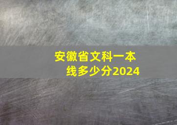 安徽省文科一本线多少分2024