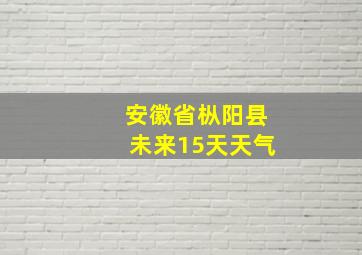 安徽省枞阳县未来15天天气