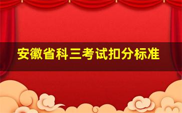 安徽省科三考试扣分标准