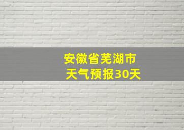 安徽省芜湖市天气预报30天