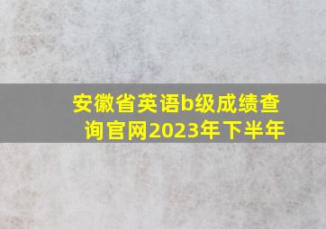 安徽省英语b级成绩查询官网2023年下半年