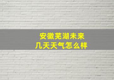 安徽芜湖未来几天天气怎么样