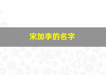 宋加李的名字